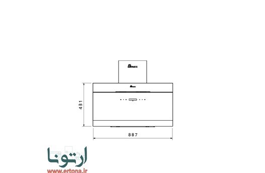هود مورب بیمکث مدل 2032 مشکی 60 سانت